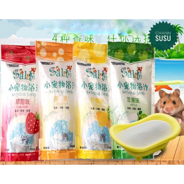 Cát tắm hamster - Cát tắm Sally cao cấp cho chuột hamster 500g siêu khử cho thú cưng