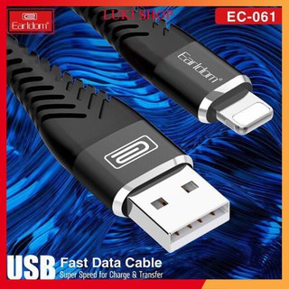 Cáp sạc dây dù iphone5,6,7 hiệu earldom cực bền, chống đứt, cáp sạc nhanh cho iphone, samsung ..