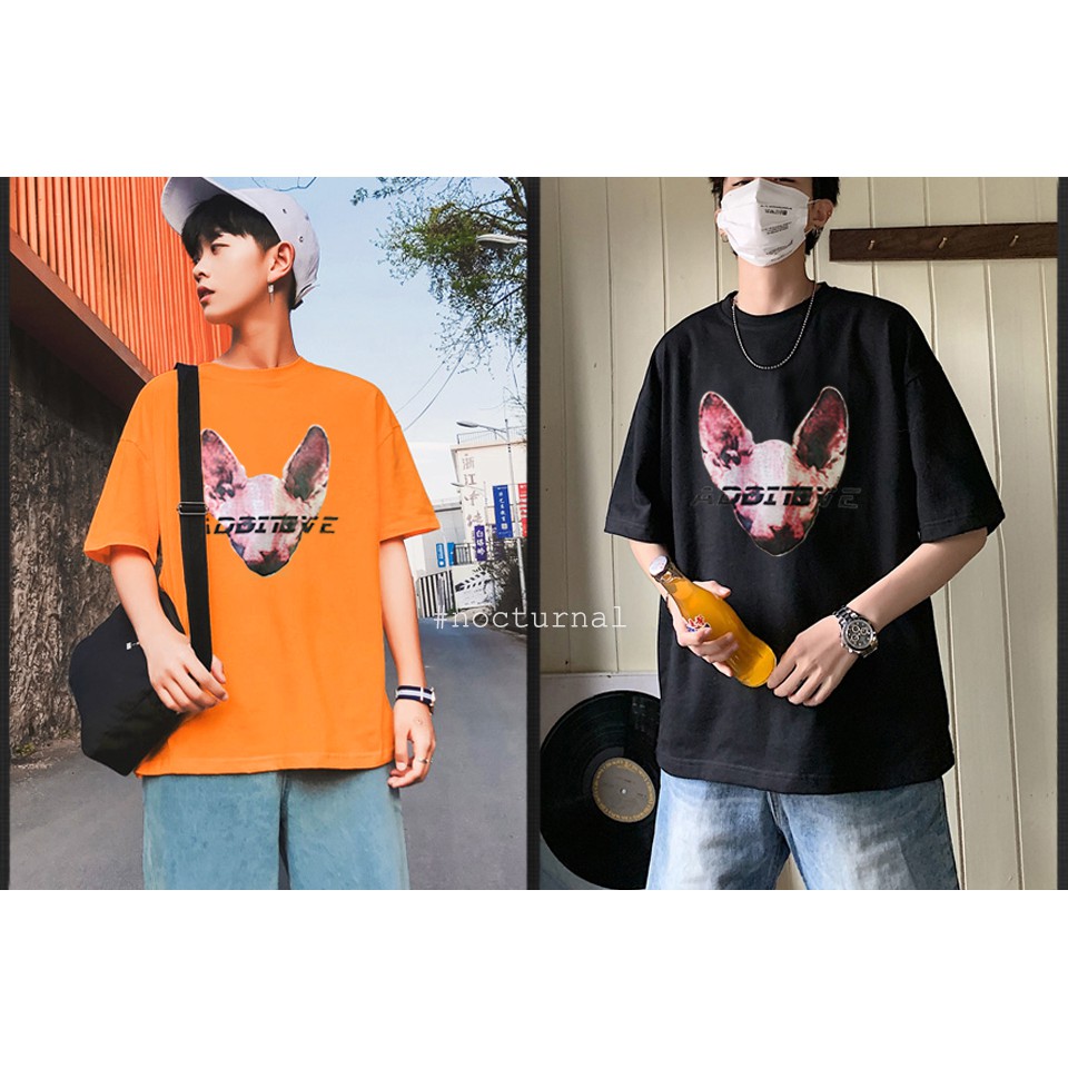 Áo Thun Tay Lỡ Nocturnal Addictive Phông Nam Nữ Cặp Đôi  Unisex Phong cách Dạo Phố Sài Gòn Ulzzang 2021 Đen & Cam