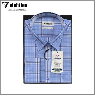 Áo sơ mi nam tay dài Vĩnh Tiến form slimfit vạt bầu vải bamboo 465 - G014