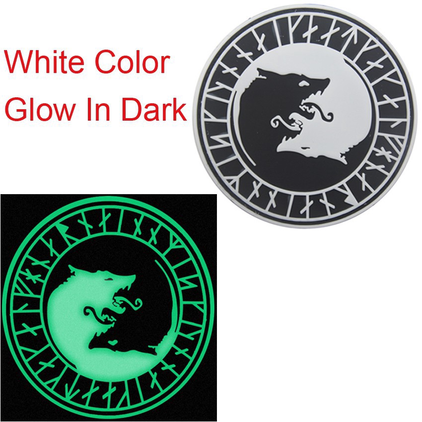Dạ Quang SWAT VIKING KHÔNG MERCY CHỈ VIOLENCE WOLF RUNE PATCH Viking WOLF Bắc Âu Fenrir PVC Chiến Th