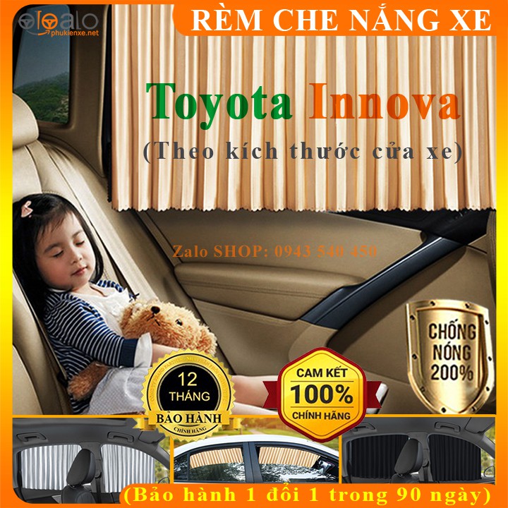 Rèm che nắng ô tô Toyota Innova Vải lụa mềm gắn nam châm Cao Cấp - OTOALO