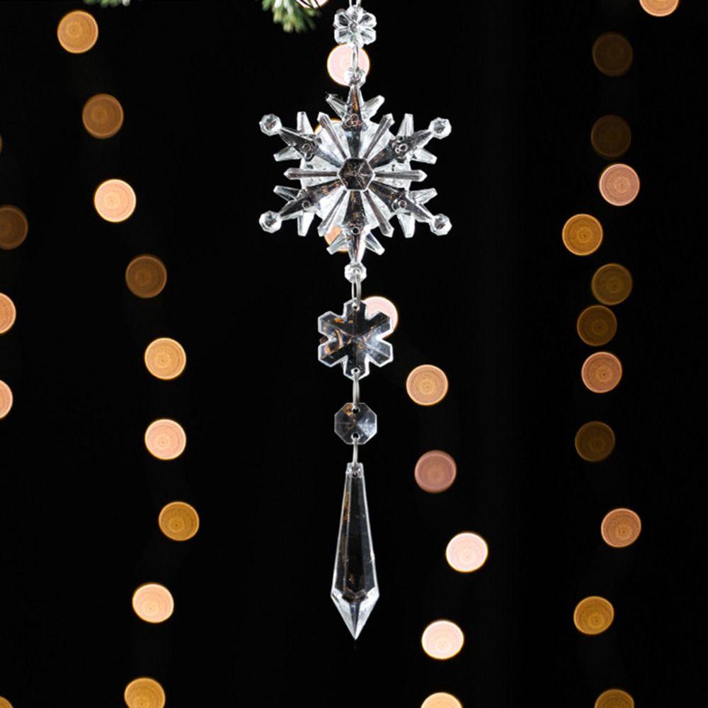 YIYU 1 Dây Treo Trang Trí Cây Thông Noel Hình Bông Tuyết