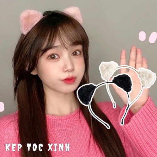 Cài tóc tai mèo nhiều màu xin xắn hot tiktok - Cài tai mèo ren cá tính