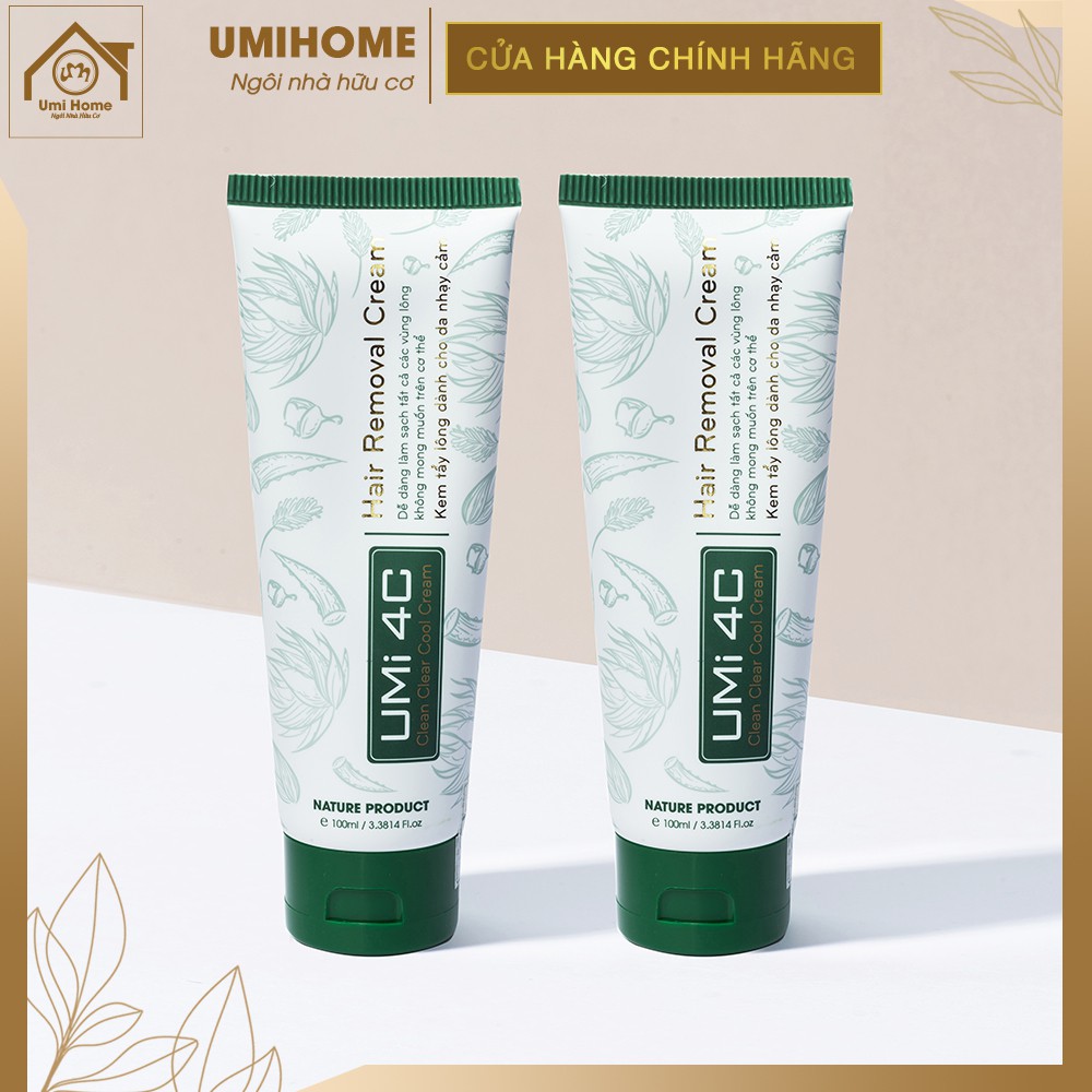 Combo 2 hộp kem tẩy lông UMI 4C (100ml x2) an toàn cho cả da nhạy cảm