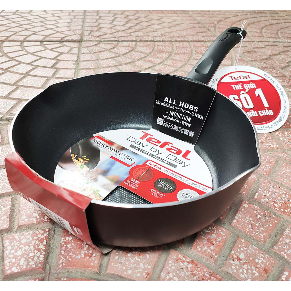 Chảo sâu lòng chống dính Titanium đáy từ 24cm Tefal Day by Day G1436405 - Hàng chính hãng, bảo hành 24 tháng