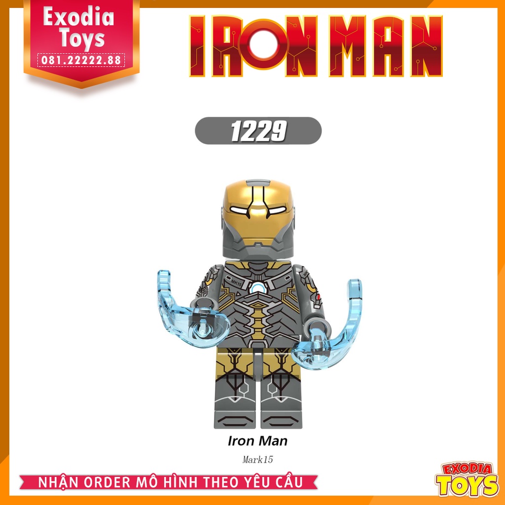 Xếp hình Minifigure Marvel các bộ giáp của siêu anh hùng Người Sắt Iron Man - Đồ Chơi Lắp Ghép Sáng Tạo - XINH X0254