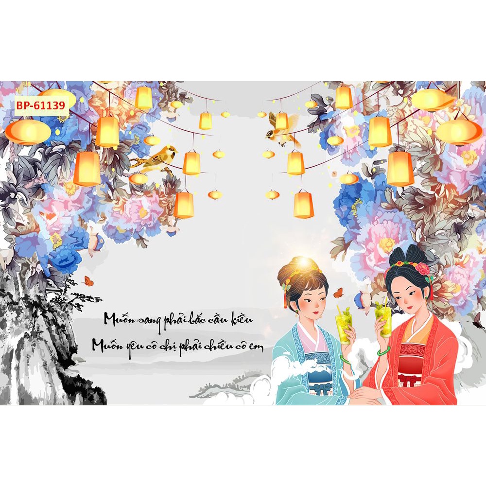 Tranh dán tường Quán Cafe, Trà Sữa, Trang Trí Cửa Hàng 3D tặng keo và dụng cụ dán