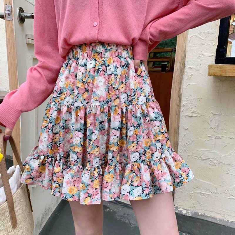 Chân Váy Lưng Cao Chất Chiffon Hoạ Tiết Hoa Thiết Kế Ngọt Ngào | BigBuy360 - bigbuy360.vn