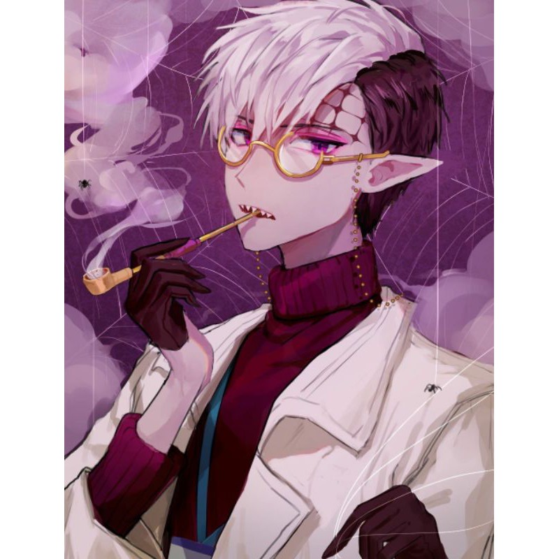 [sẵn] Wig/tóc giả Tsuchigomori Sensei - Jibaku shounen hanako-kun màu nâu tím [Miu Cosplay]