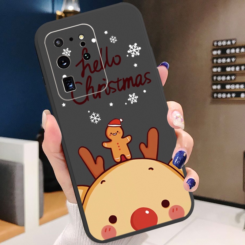Ốp Điện Thoại Silicon Mềm Họa Tiết Giáng Sinh Cho Samsung Galaxy S21 Ultra S20 FE S10 Plus A52 A72 A32