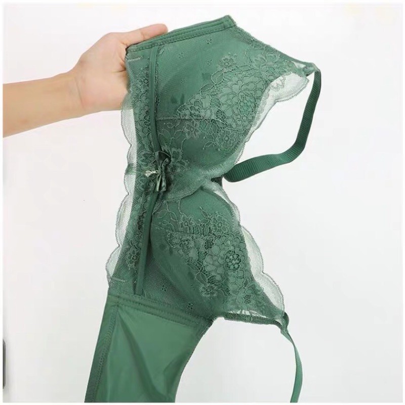 Bộ Lót Ren Nâng Ngực Không Gọng Đính Nơ Trước Ngực REN02