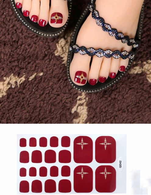 Set dán móng chân nghệ thuật nhiều màu - có ngay bộ móng đẹp trong 5 phút (Nail wraps / Nail stickers) - CAM CAM