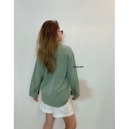 Áo Cổ Sơ Mi Linen Sượt Vai 47 Ngực 108 Dài 65- 3652
