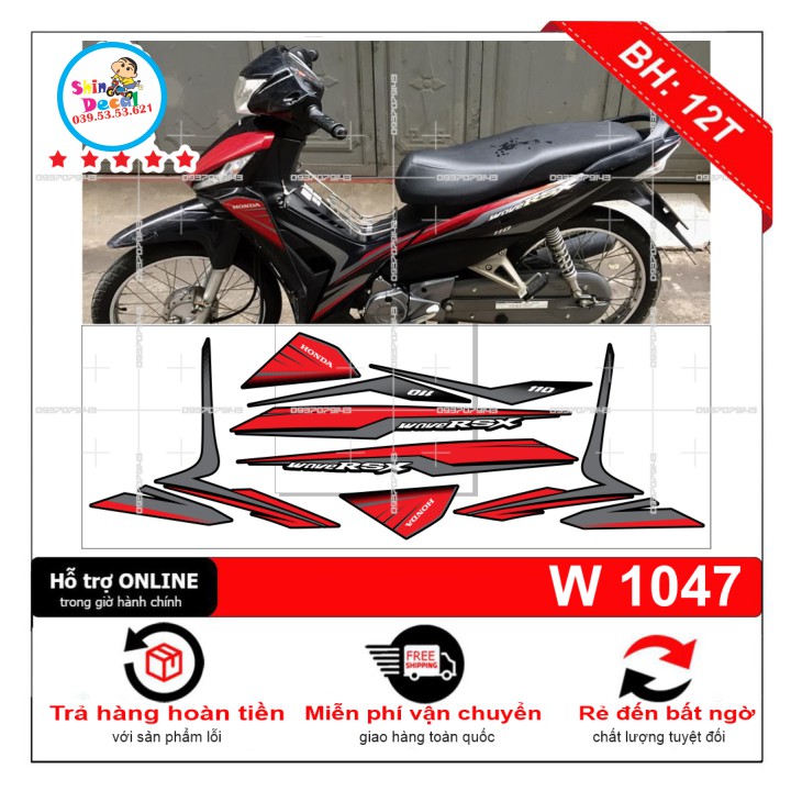 [SHIN DECAL] Tem xe wave RSX zin đỏ đen