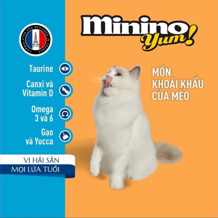 350gr - Hạt Minino Yum vị Cá Hồi / Hải Sản