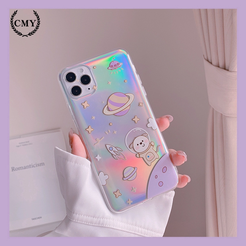 ốp iphone 11 Ốp điện thoại silicone TPU mềm in hình cún vũ trụ cho iPhone 11/11Pro 11pro Max X XR XS XS MAX 7 8 + SE