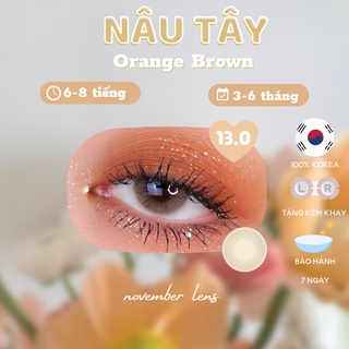 Kính áp tròng màu nâu tây Orange Brown không viền