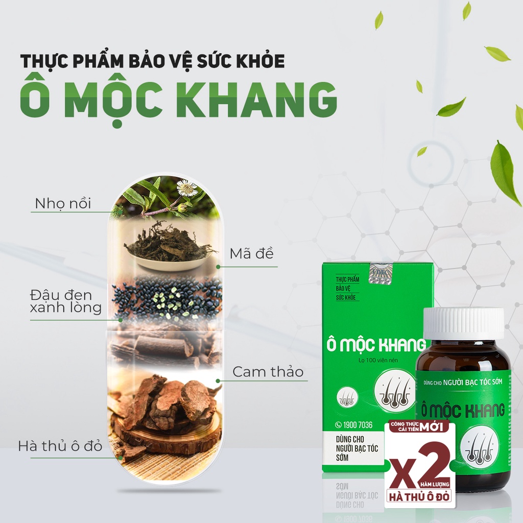 Viên Hà thủ ô Ô Mộc Khang - giảm tóc bạc, kích thích mọc tóc - Trọng lượng 200g