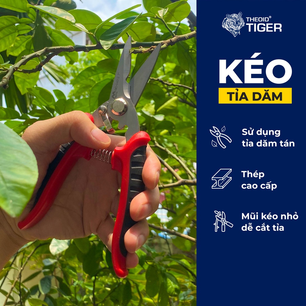 Kéo Cắt Cành Cưa Gỗ Cầm Tay THEOID TIGER Bộ Dụng Cụ Làm Vườn Chăm sóc cây cảnh - Bảo Hành 1 đổi 1