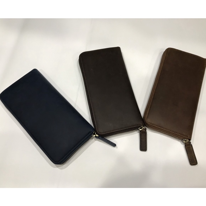 Clutch cầm tay, Ví da cầm tay da bò sáp 100% da thật Handmade khâu tay