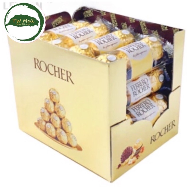 HỘP 16 Vỉ socola Ferrero Rocher Halzenut Ý 600g- nhập khẩu Đài Loan- TW Mall