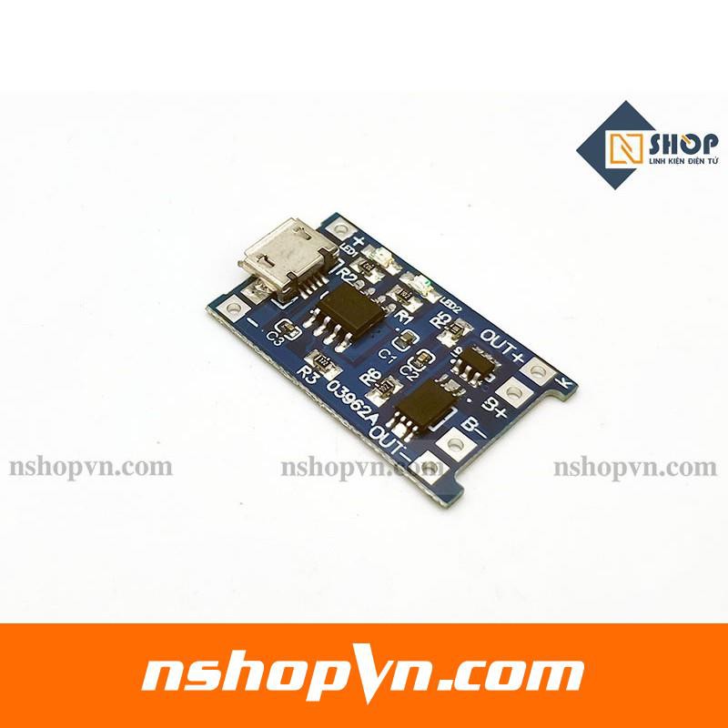 Mạch sạc pin TP4056 có IC bảo vệ cổng micro