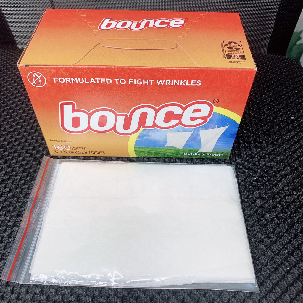 Giấy thơm quần áo Bounce của Mỹ tách lẻ bỏ tủ quần áo, sấy đồ, khử mùi ẩm mốc