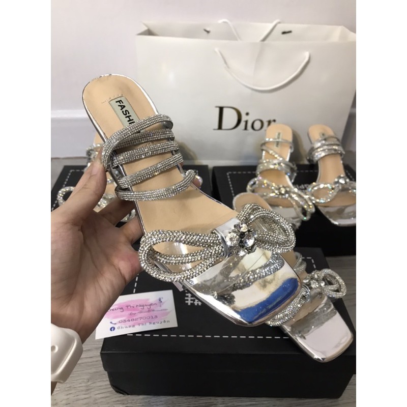 Sandal quai nơ đá