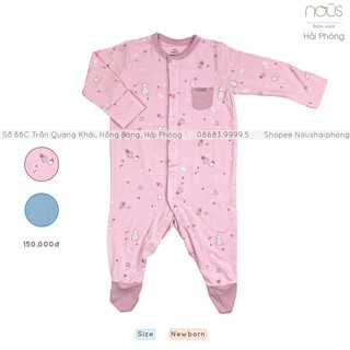 Bộ Body Có Tất Newborn Hồng Phấn Nous (Size Sơ Sinh)