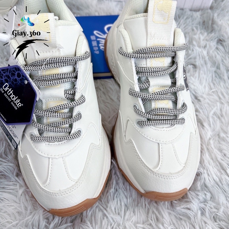 Giày thể thao nam nữ độn đế tăng chiều cao,giày mlb NY đen đế nâu bản đế tách