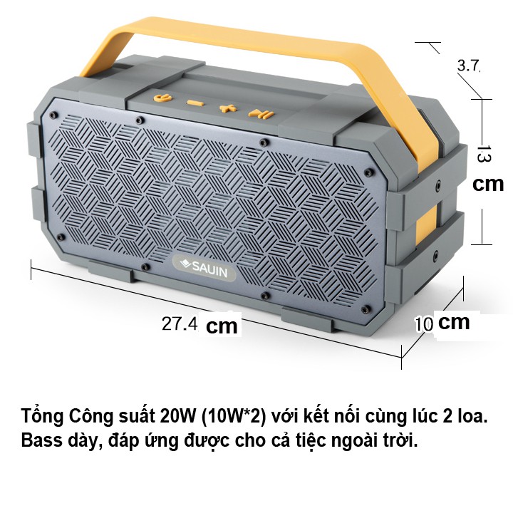 Loa Bluetooth SANSUI S20 Công suất thực 20W - VL