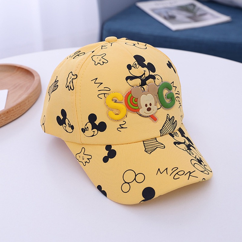 Mũ Lưỡi Trai Chống Nắng Thoáng Khí In Họa Tiết Hoạt Hình Graffiti Có Thể Điều Chỉnh Cho Bé