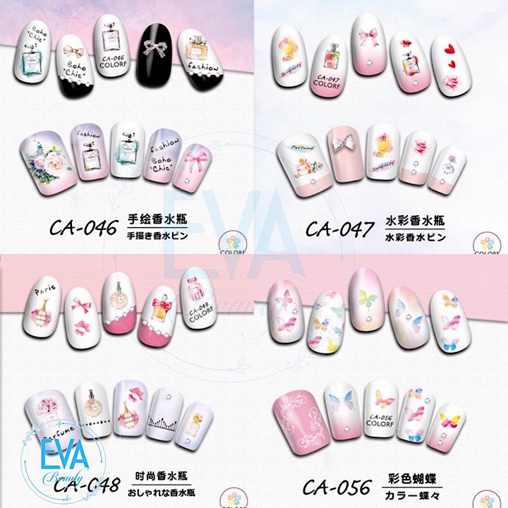 Decal Dán Móng Tay 3D Nail Sticker Tráng Trí Hoạ Tiết Chai Nước Hoa Paris Perfume CA048