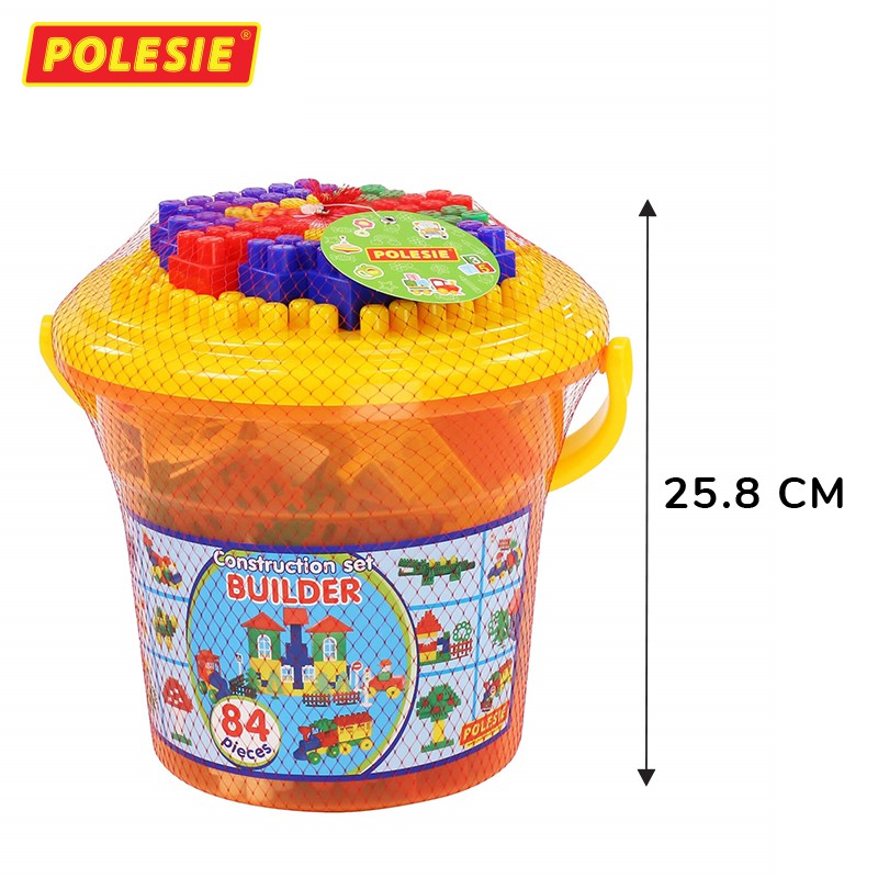 Bộ đồ chơi lắp ghép xây dựng kèm xô Maxi 84 chi tiết – Polesie Toys