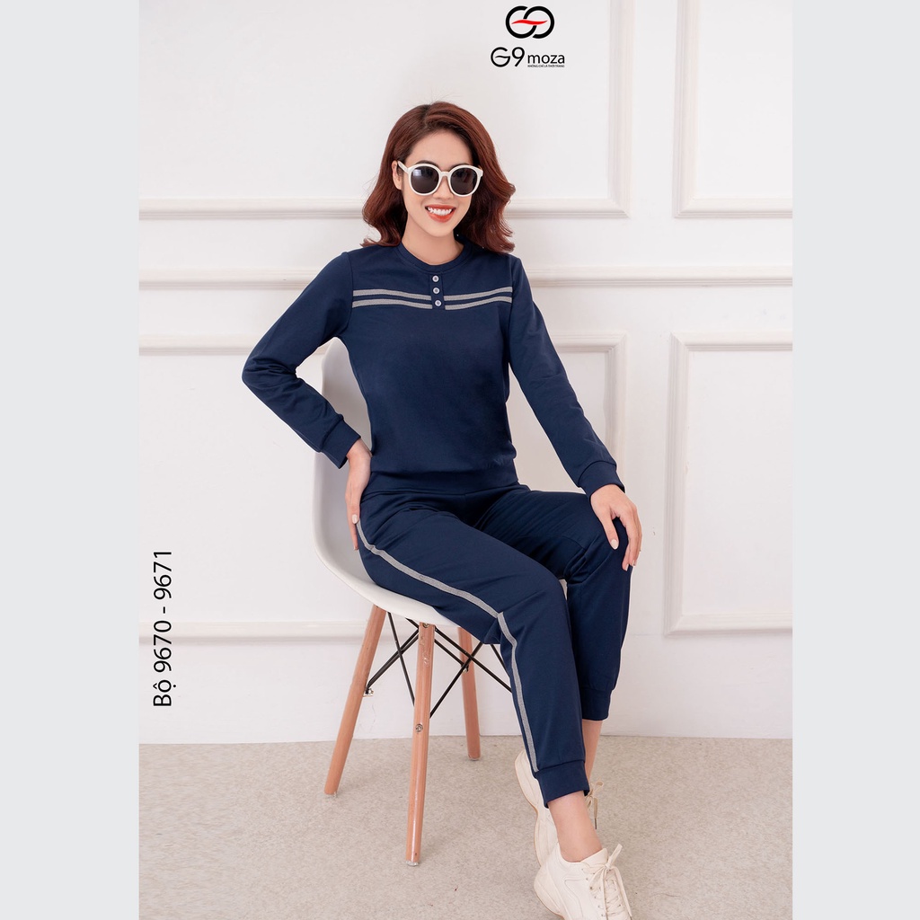 Bộ thể thao nữ G9moza 9670 - 9671 với chất liệu da cá mềm mại không xù