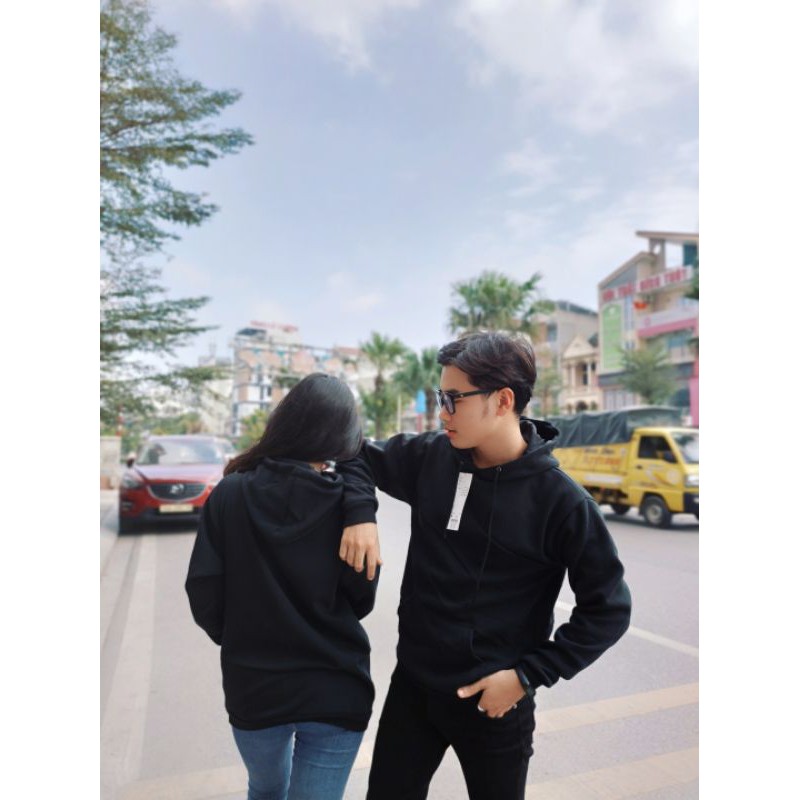 [4 màu] Áo nỉ Hoodie, sweater trơn form suông rộng có mũ unisex cho nam nữ, chất nỉ bông