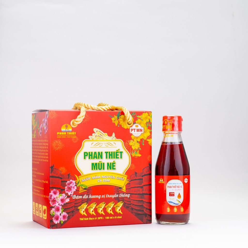 Hộp 6 chai 30 Đạm x180ml Nước Mắm Truyền Thống Phan Thiết Mũi Né 30N ( 30 độ Đạm ), Giải Thưởng OCOP 4 Sao