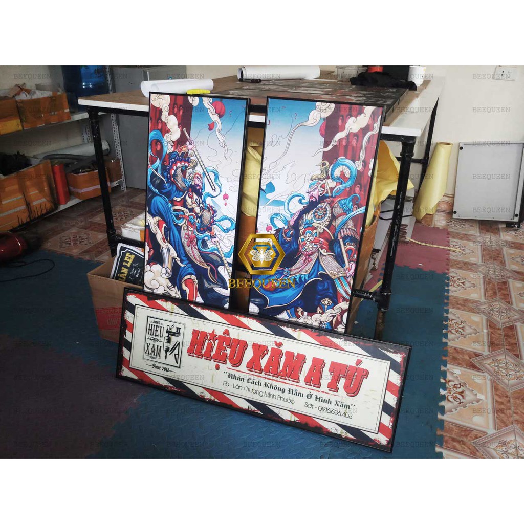 Tranh Trang Trí Tiệm Xăm-Tattoo, Cà Phê, Trà Tranh - Phong Cách Tranh Nhật Bản  Retro, Vintage