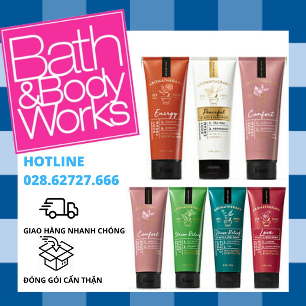 [Đủ Mùi - Aromatherapy] Kem Dưỡng Thể Toàn Thân Bath And Body Works Body Cream (226g)