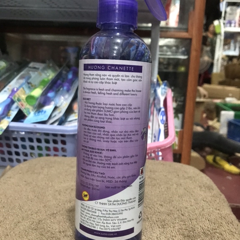 Nước hoa xịt phòng sumo hương chanette  350ml