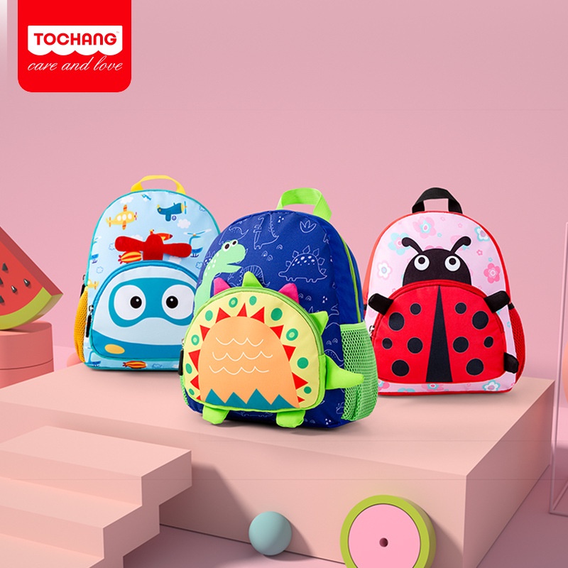 Balo TOCHANG Chính Hãng Cao Cấp Cho Bé Mầm Non Siêu Nhẹ Zoo Story Dễ Thương-Loại 2 Ngăn 3D Cho Bé 1-3 Tuổi