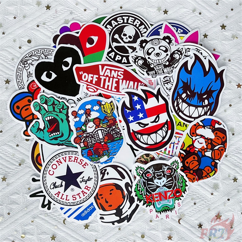 ❉ Nhãn Dán Thời Trang Cổ Điển Series 02 ❉ Bộ 50 Sticker Chống Thấm Nước Họa Tiết Doodle Hợp Thời Trang