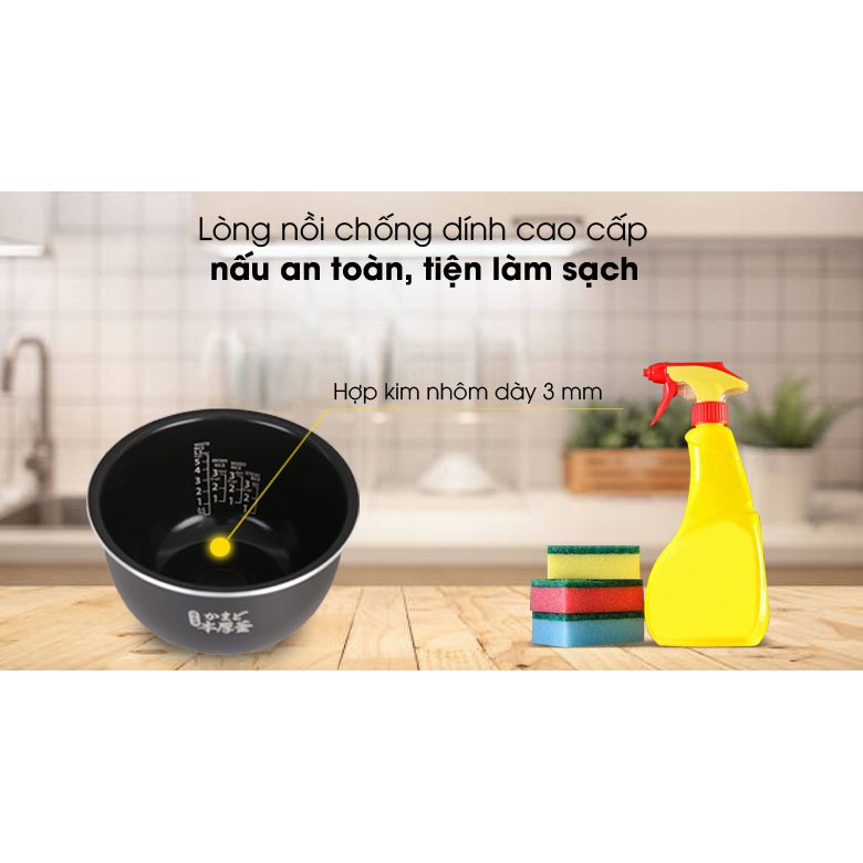 Nồi cơm cao tần Toshiba RC-18IX1PV 1.8 lít 1300W - ĐA CHỨC NĂNG NẤU - LÒNG NỒI 3mm DÀY 7 LỚP (Màu xám đen) | BigBuy360 - bigbuy360.vn