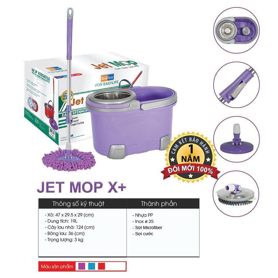 BỘ CHỔI LAU NHÀ 360 ĐỘ MEGAHOME Jet Mop X3 CHÍNH HÃNG