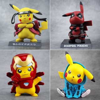 ◕Móc Khóa Hình Pikachu Deadpool Captain America Naruto Dễ Thương