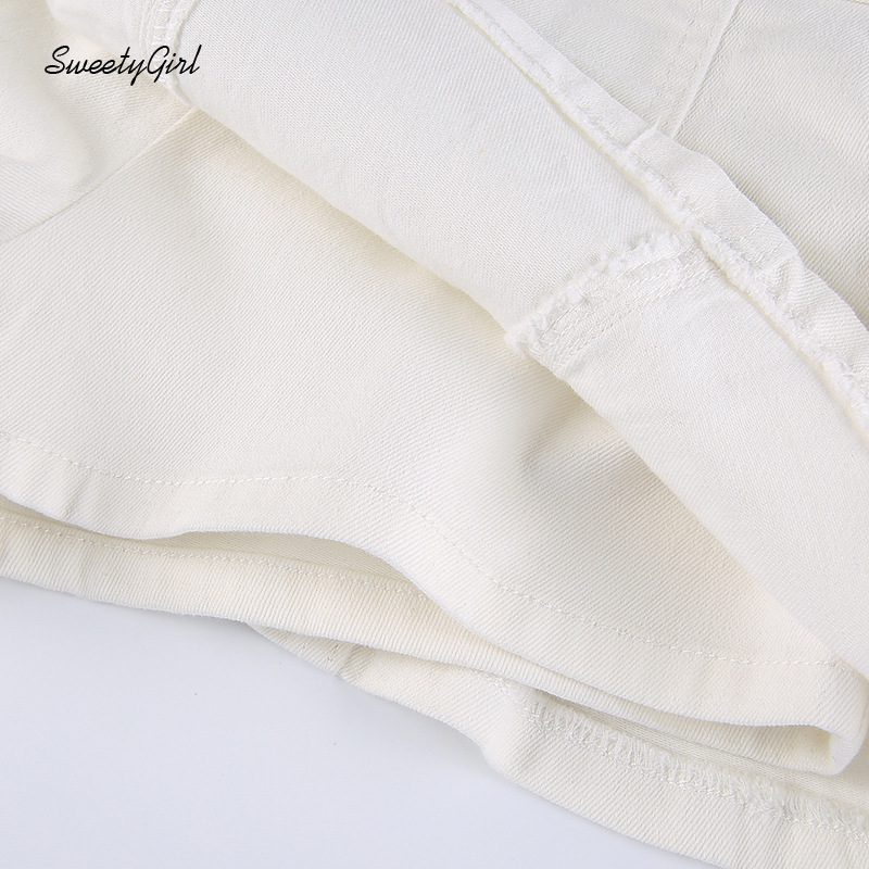 Chân váy jean màu trơn lưng cao thiết kế thời trang dành cho nữ