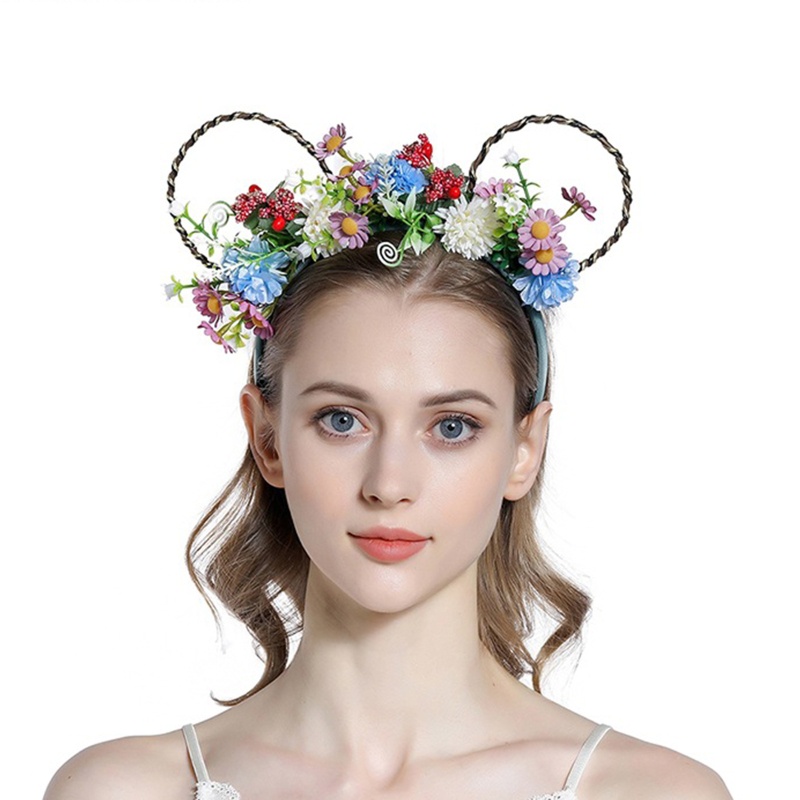 Băng Đô Tai Mèo Đính Hoa Hoạt Hình Dùng Hóa Trang Tiệc Tùng