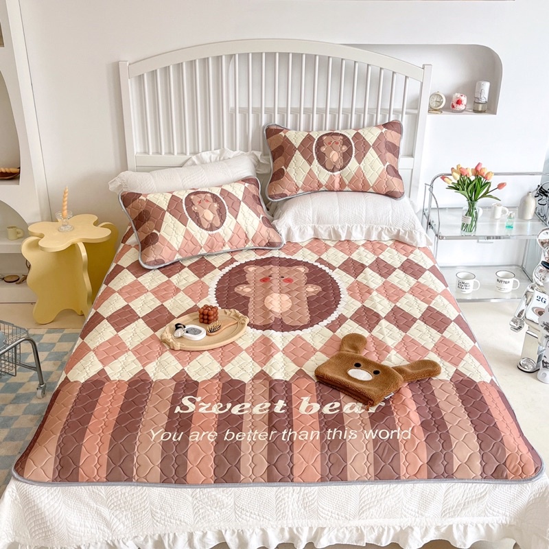 chiếu điều hoà cao su non trần tim mát lạnh ( tặng kèm 2 vỏ gối)