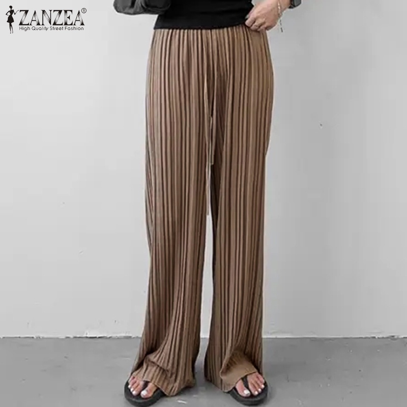 Quần dài Zanzea ống đứng lưng cao thời trang nữ